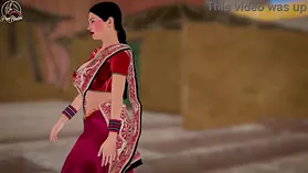 Observe Indian Pakistani Pya Bhabhi get her phat funbags nailed in a 3 DIMENSIONAL animated orgy!