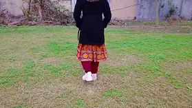 Step-sibling-in-law Arsal gets a pearly vulva surprise after jogging