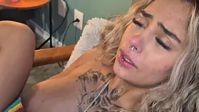 Mc Kalyu and Morganita in steamy undergarments get mischievous with pussy-smothering & handjobs